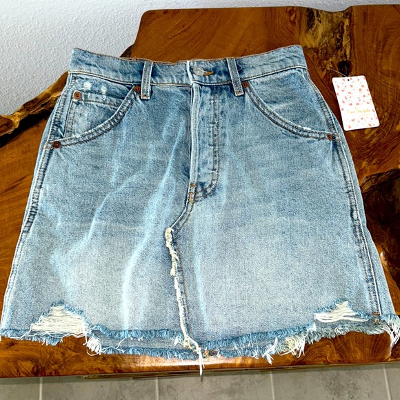 *HOST PICK* NWT We the Free - Free People Mile High Blue Cutoff Skirt - Picture 4 of 8
